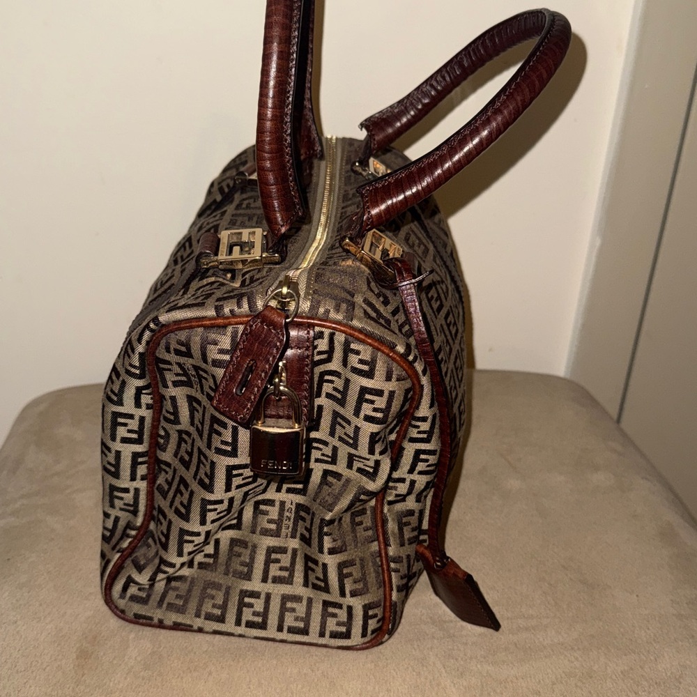 Fendi Beige and Dark Brown Monogram Tote - Picture 3 of 9